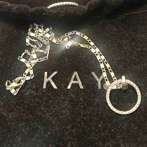 silver 925 natural diamond eternal love circle pendant &matching ring same qlty